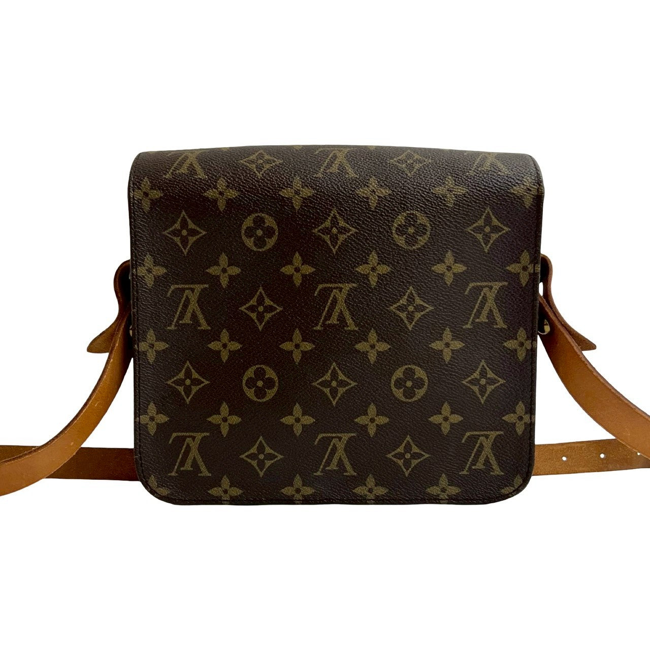 LOUIS VUITTON Shoulder Bag leather Brown Monogram Saint-Cloud