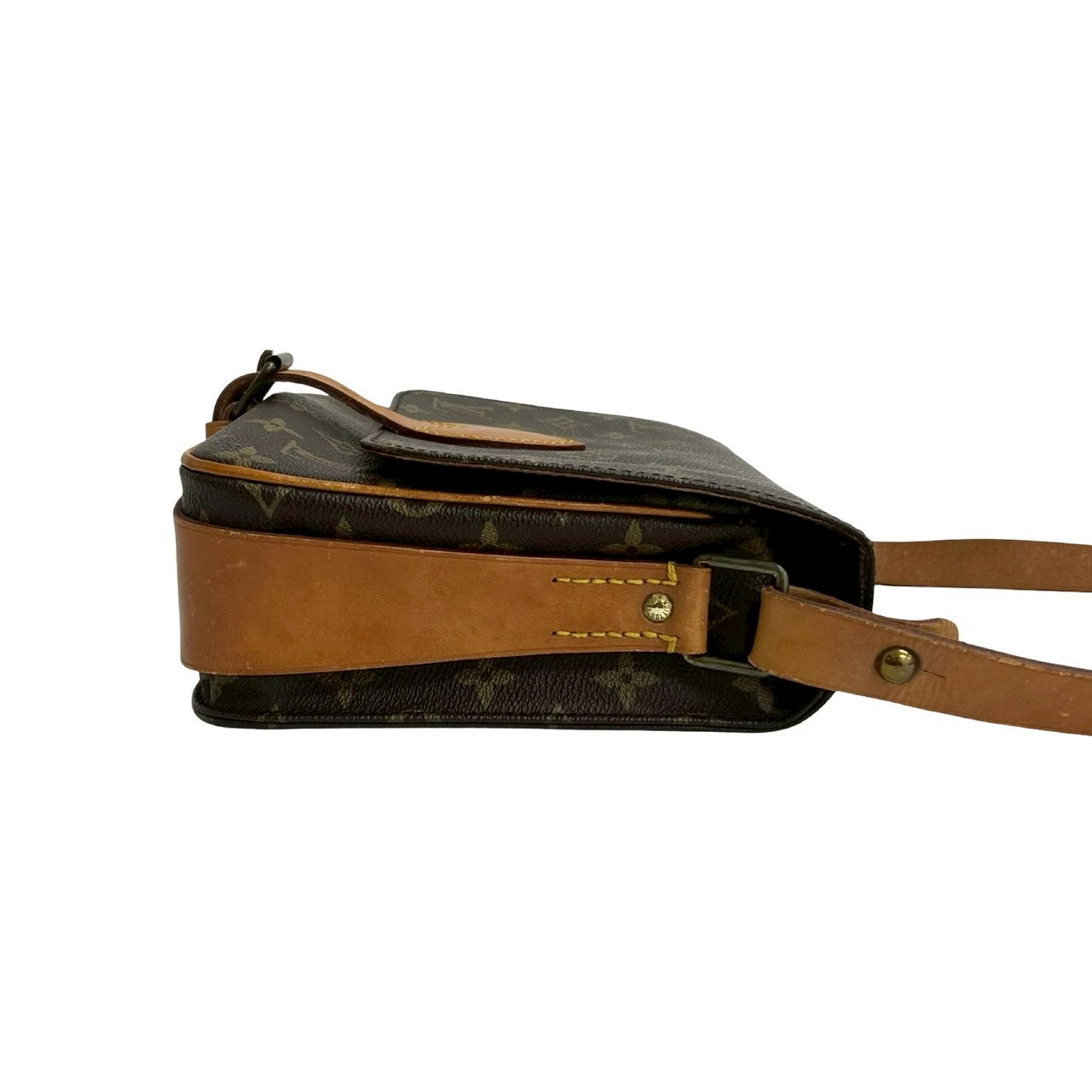 LOUIS VUITTON Shoulder Bag leather Brown Monogram Saint-Cloud