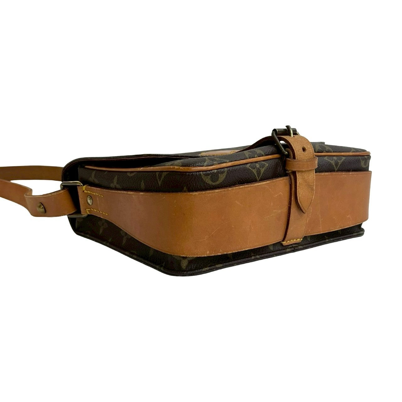 LOUIS VUITTON Shoulder Bag leather Brown Monogram Saint-Cloud