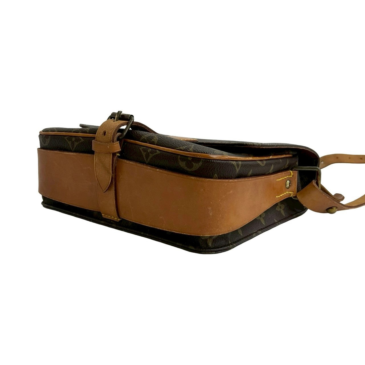 LOUIS VUITTON Shoulder Bag leather Brown Monogram Saint-Cloud