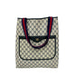 GUCCI Tote Bag leather Navy Sherry line