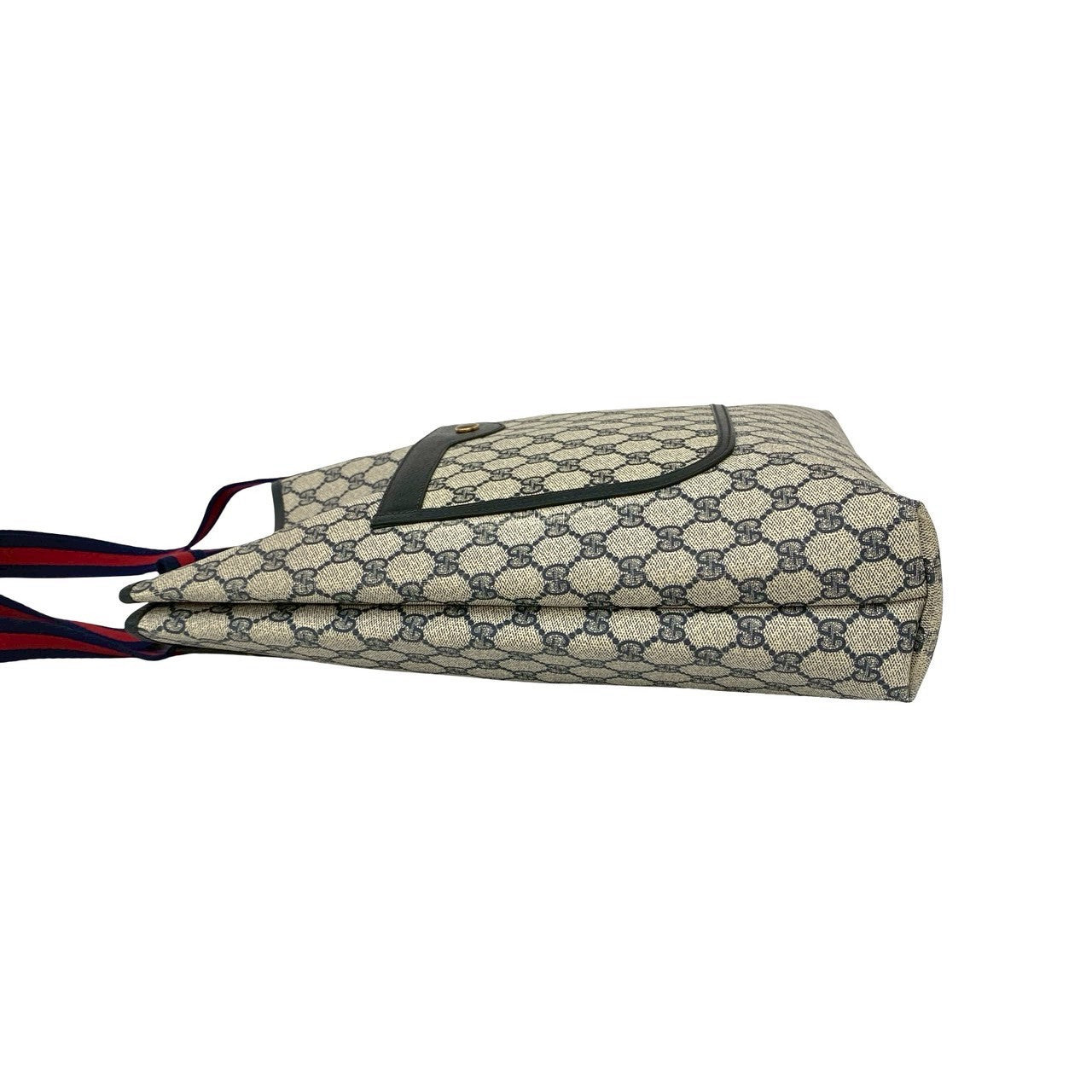 GUCCI Tote Bag leather Navy Sherry line