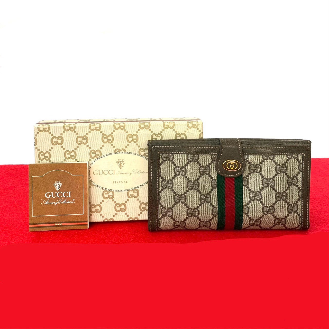 GUCCI Long Wallet Purse leather Brown Sherry line