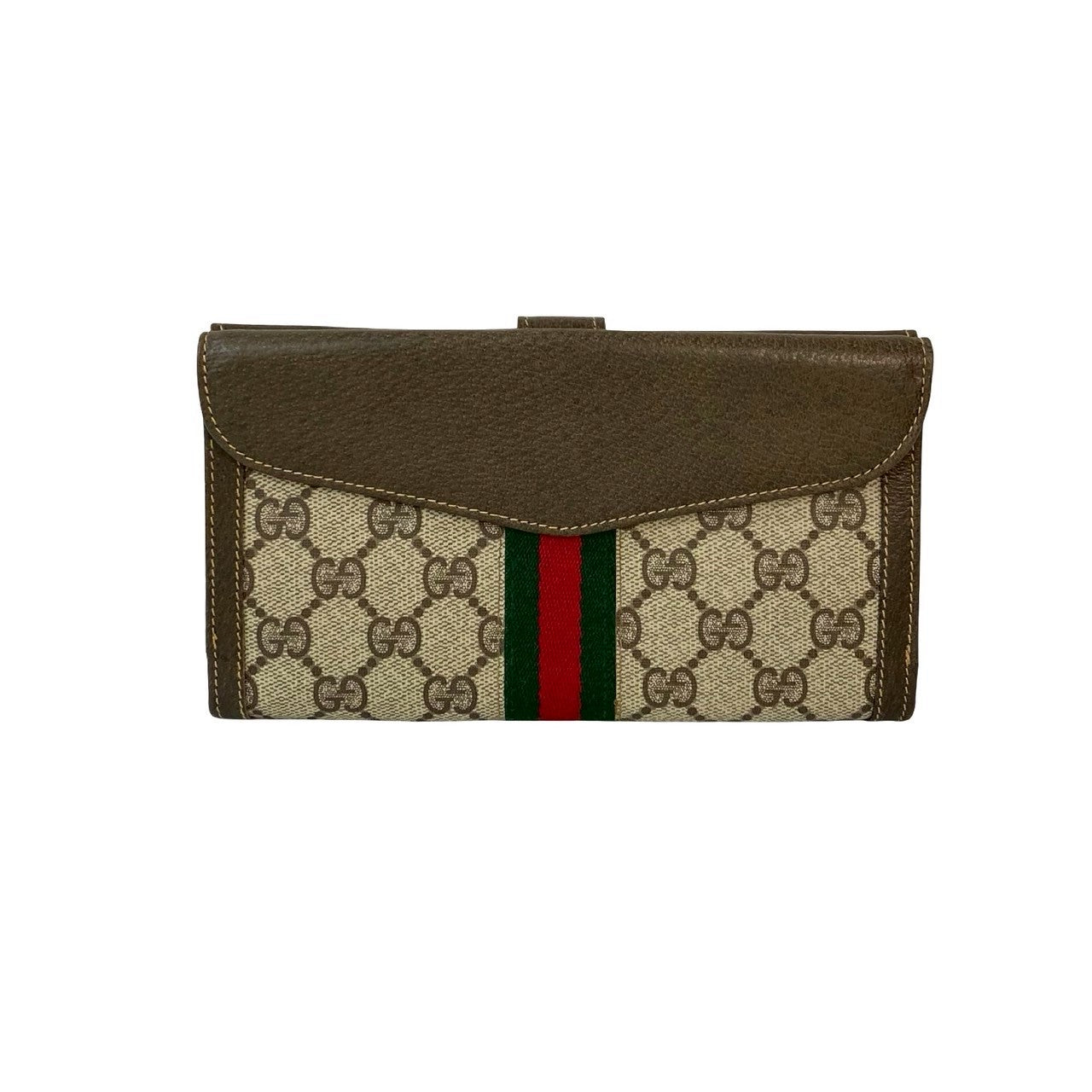 GUCCI Long Wallet Purse leather Brown Sherry line