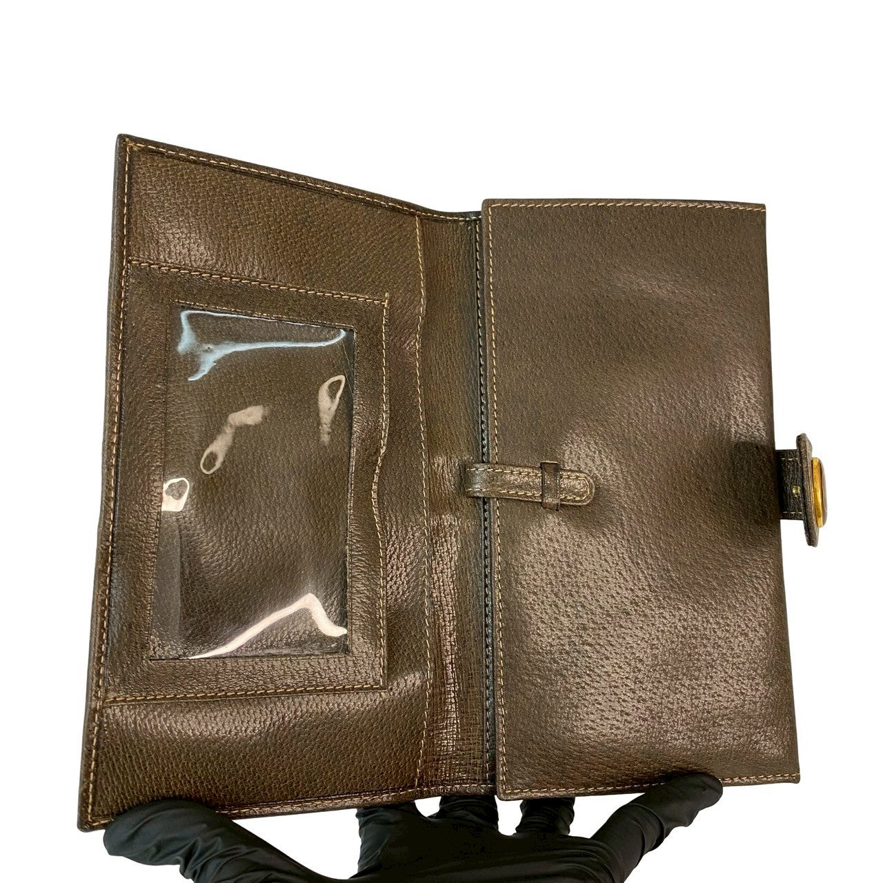 GUCCI Long Wallet Purse leather Brown Sherry line