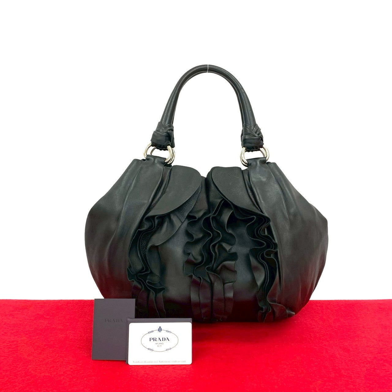 PRADA Handbag leather black