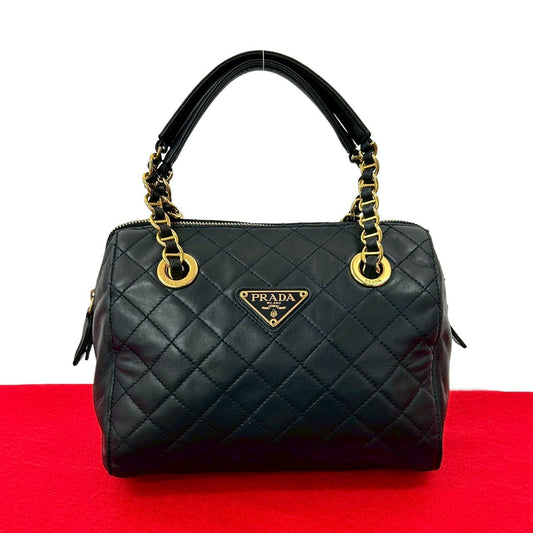 PRADA Handbag leather Navy