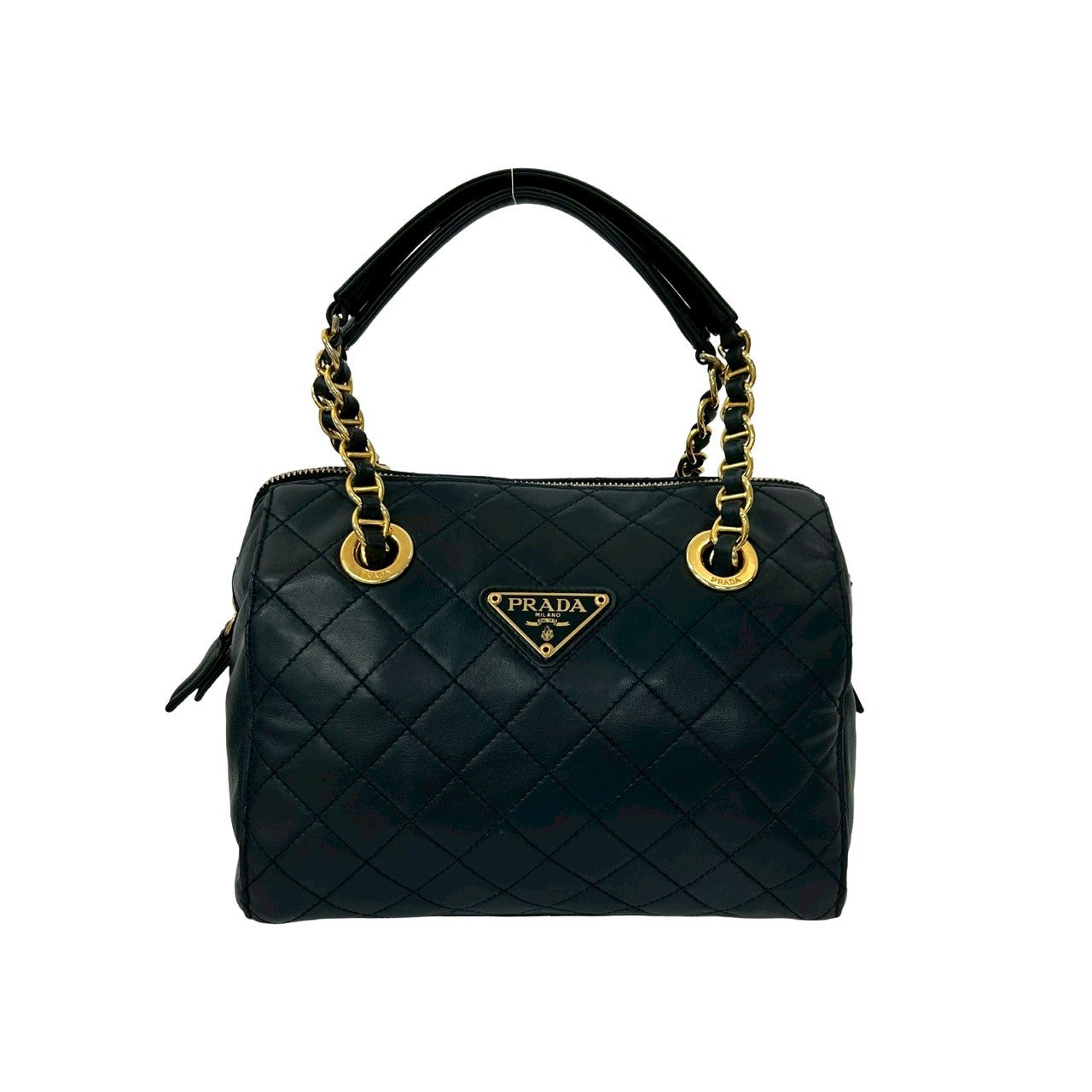 PRADA Handbag leather Navy