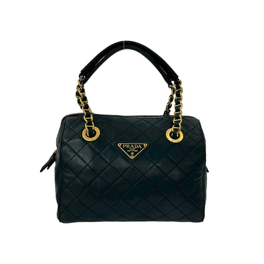 PRADA Handbag leather Navy