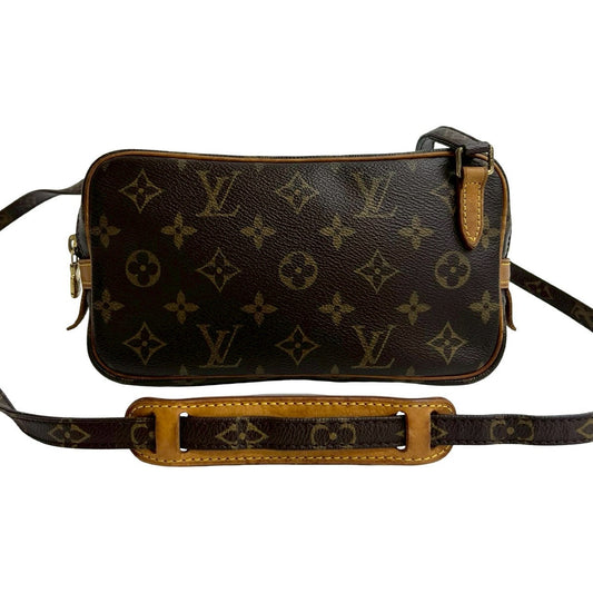 LOUIS VUITTON Shoulder Bag leather Brown Monogram Pochette Marly bandouliere