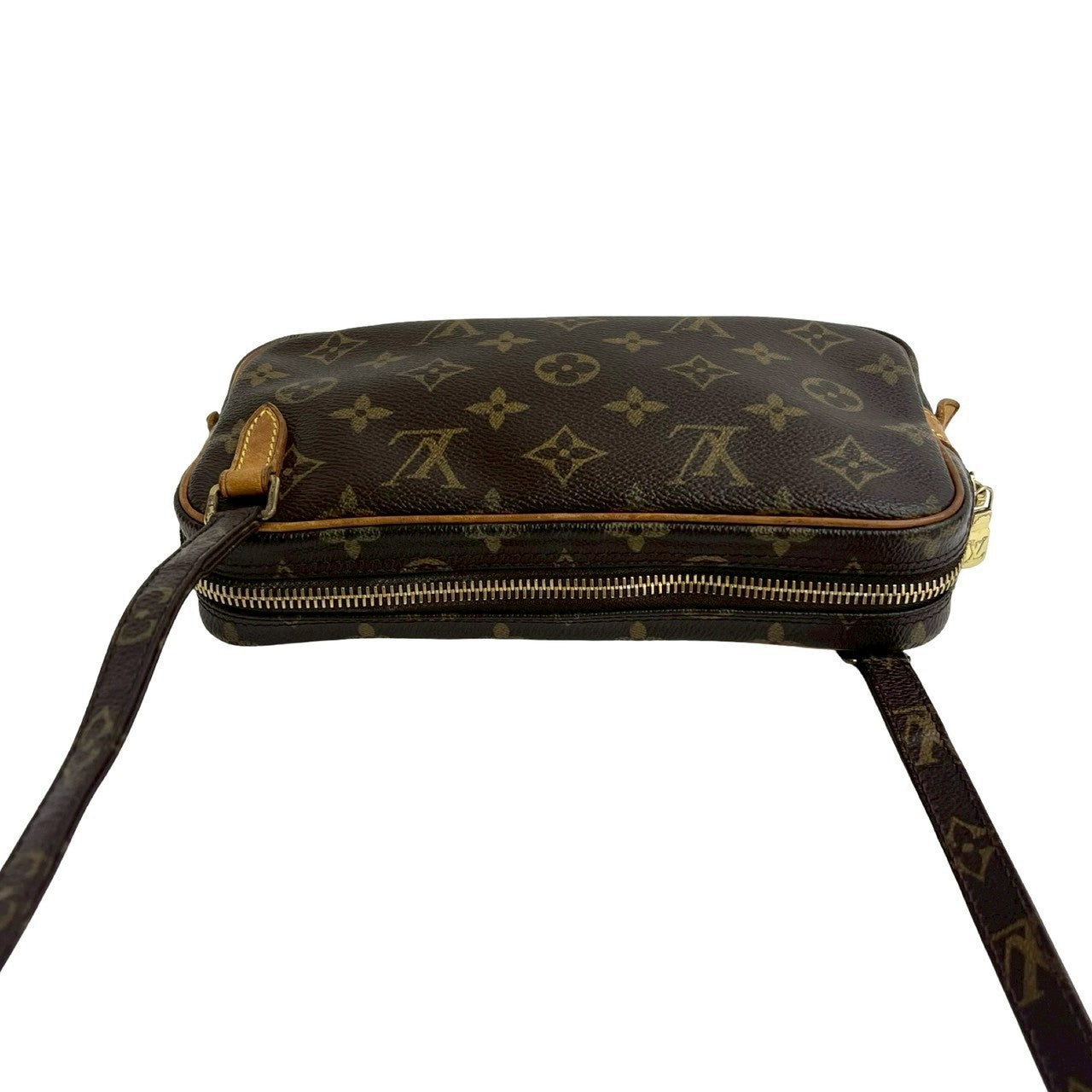 LOUIS VUITTON Shoulder Bag leather Brown Monogram Pochette Marly bandouliere