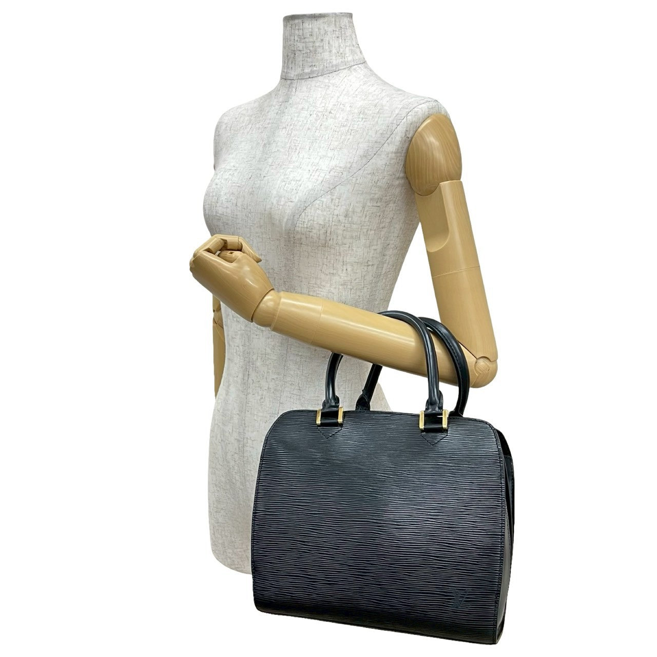 LOUIS VUITTON Handbag Epi Leather black Epi Ponneuf