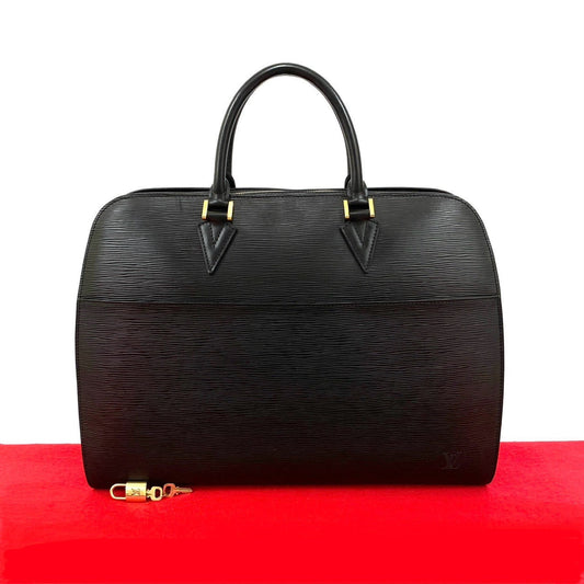 LOUIS VUITTON Handbag leather black Epi Sorbonne