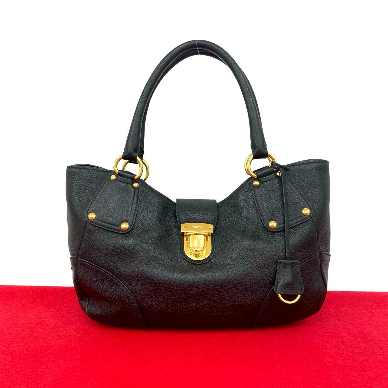 PRADA Handbag leather black