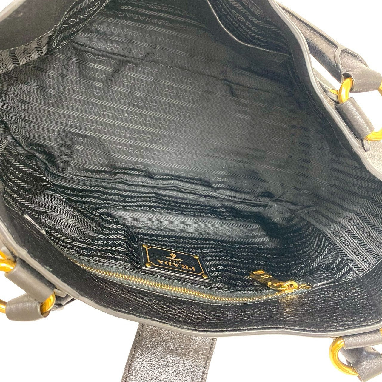 PRADA Handbag leather black