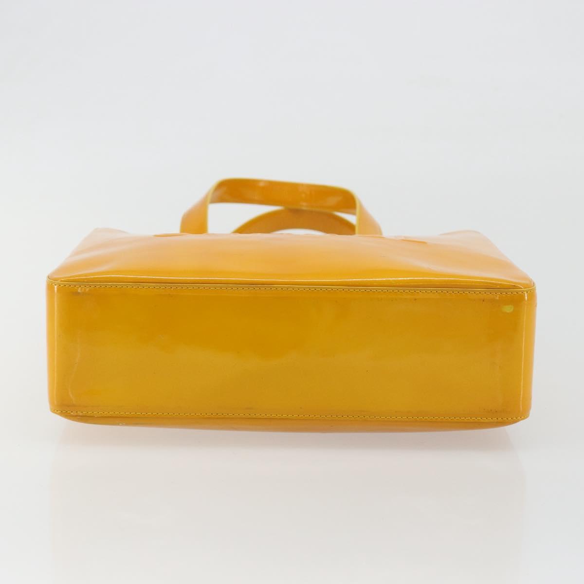 CHANEL Tote Bag Patent Leather Orange CC