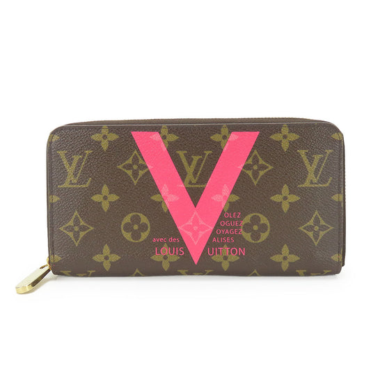 LOUIS VUITTON Long Wallet Purse M60936 Monogram Brown Zippy wallet Women Used Authentic