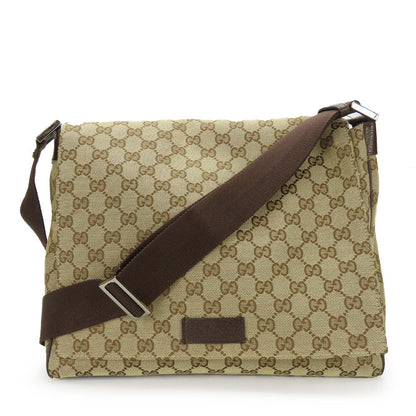 GUCCI Shoulder Bag 146236 GG canvas, leather beige unisex(Unisex) Used Authentic