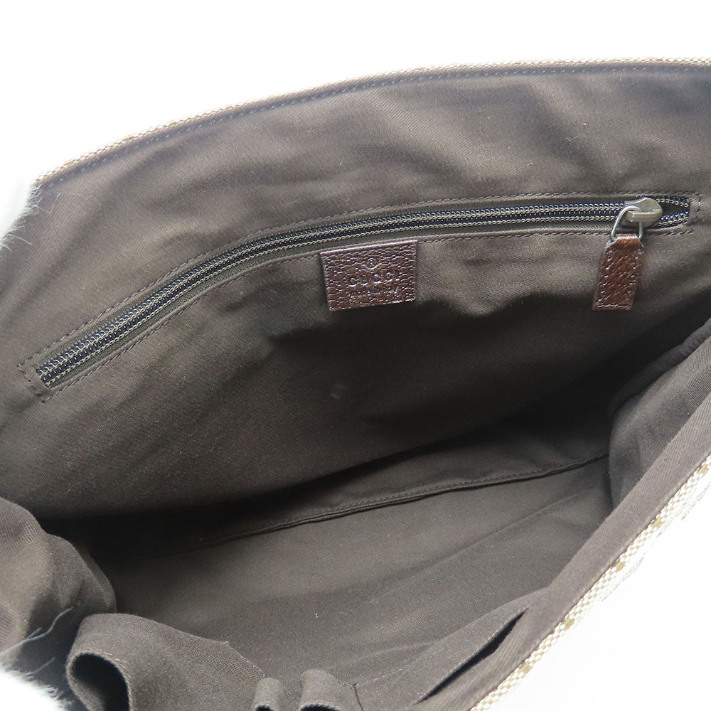 GUCCI Shoulder Bag 146236 GG canvas, leather beige unisex(Unisex) Used Authentic