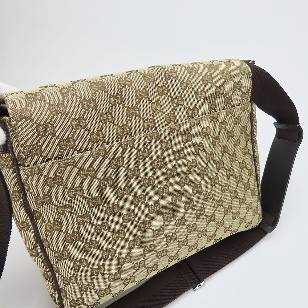GUCCI Shoulder Bag 146236 GG canvas, leather beige unisex(Unisex) Used Authentic
