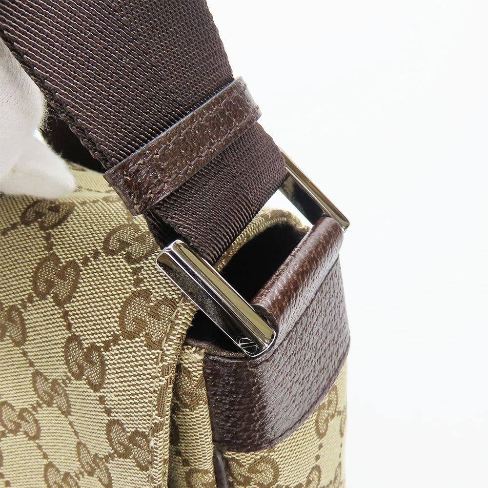 GUCCI Shoulder Bag 146236 GG canvas, leather beige unisex(Unisex) Used Authentic