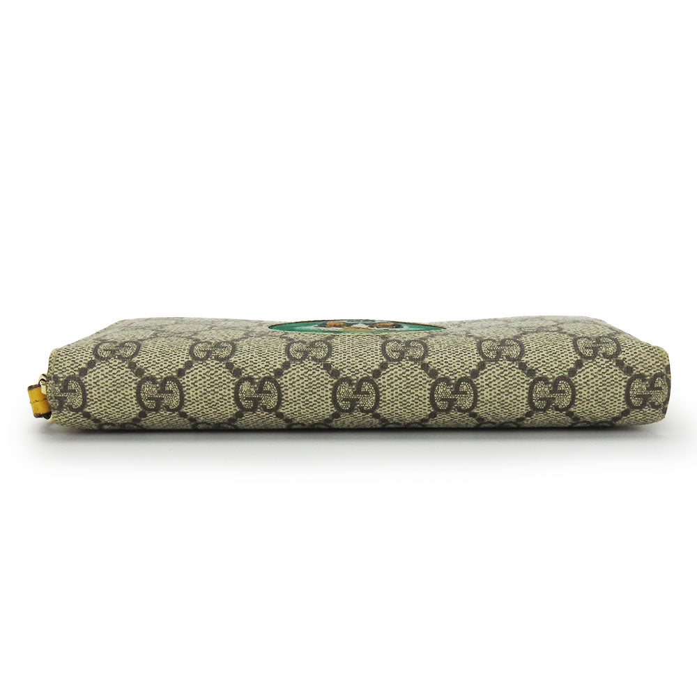GUCCI Long Wallet Purse 506279 GG Supreme Canvas beige Women Used Authentic
