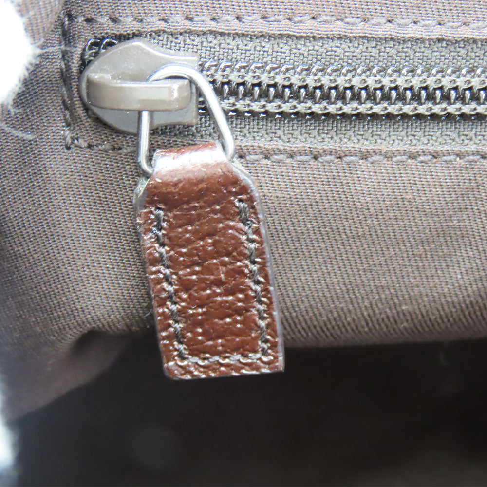 GUCCI Shoulder Bag 182092 GG canvas, leather beige Sherry line Women Used Authentic