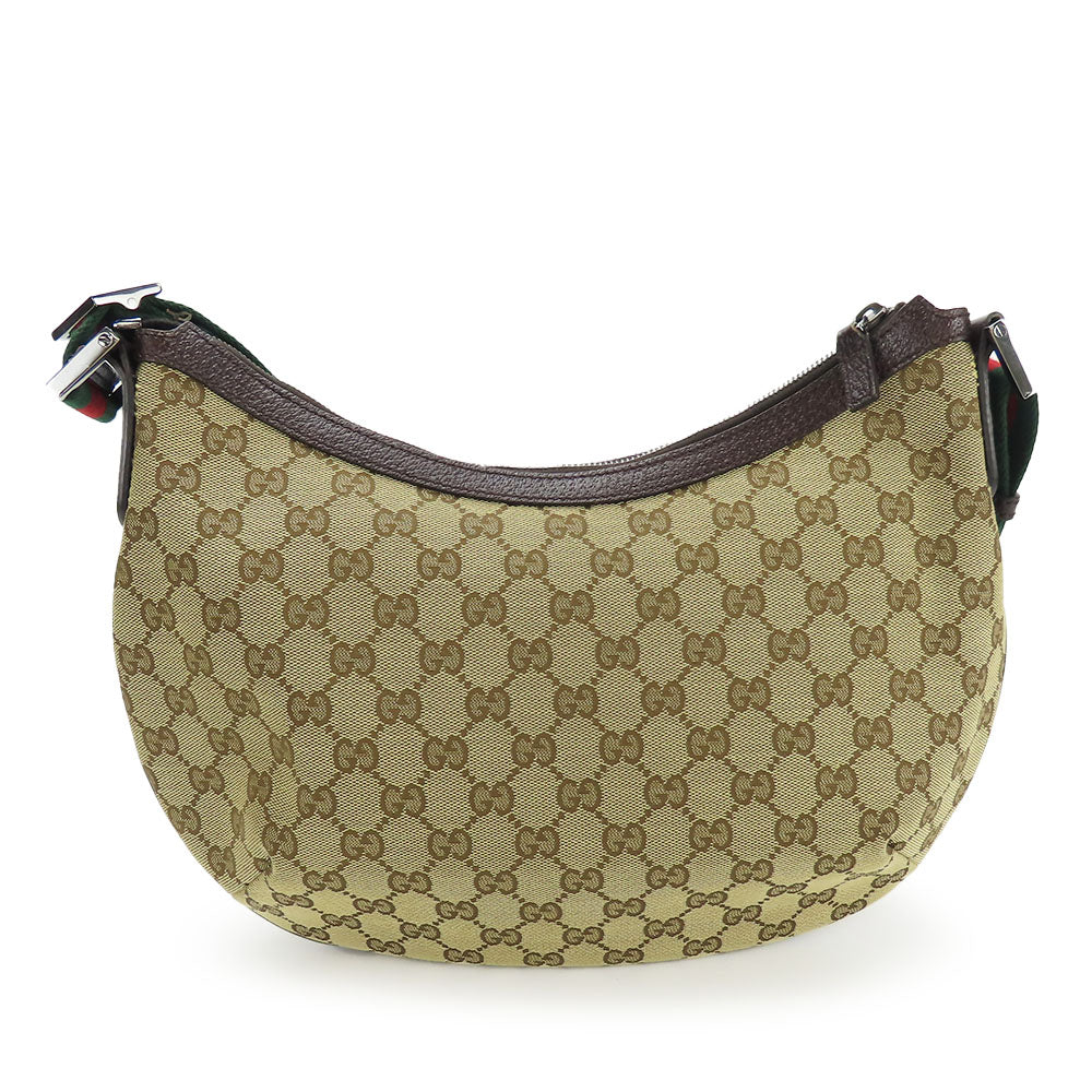 GUCCI Shoulder Bag 182092 GG canvas, leather beige Sherry line Women Used Authentic