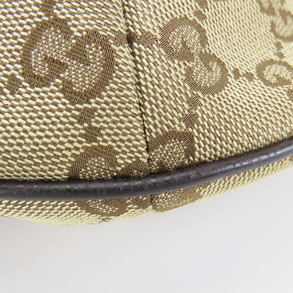 GUCCI Shoulder Bag 182092 GG canvas, leather beige Sherry line Women Used Authentic