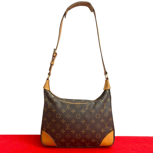 LOUIS VUITTON Shoulder Bag leather Brown Monogram BoulognePM