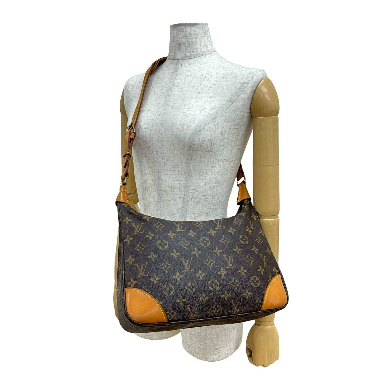 LOUIS VUITTON Shoulder Bag leather Brown Monogram BoulognePM