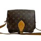 LOUIS VUITTON Shoulder Bag leather Brown Monogram Cartouchiere