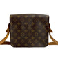 LOUIS VUITTON Shoulder Bag leather Brown Monogram Cartouchiere