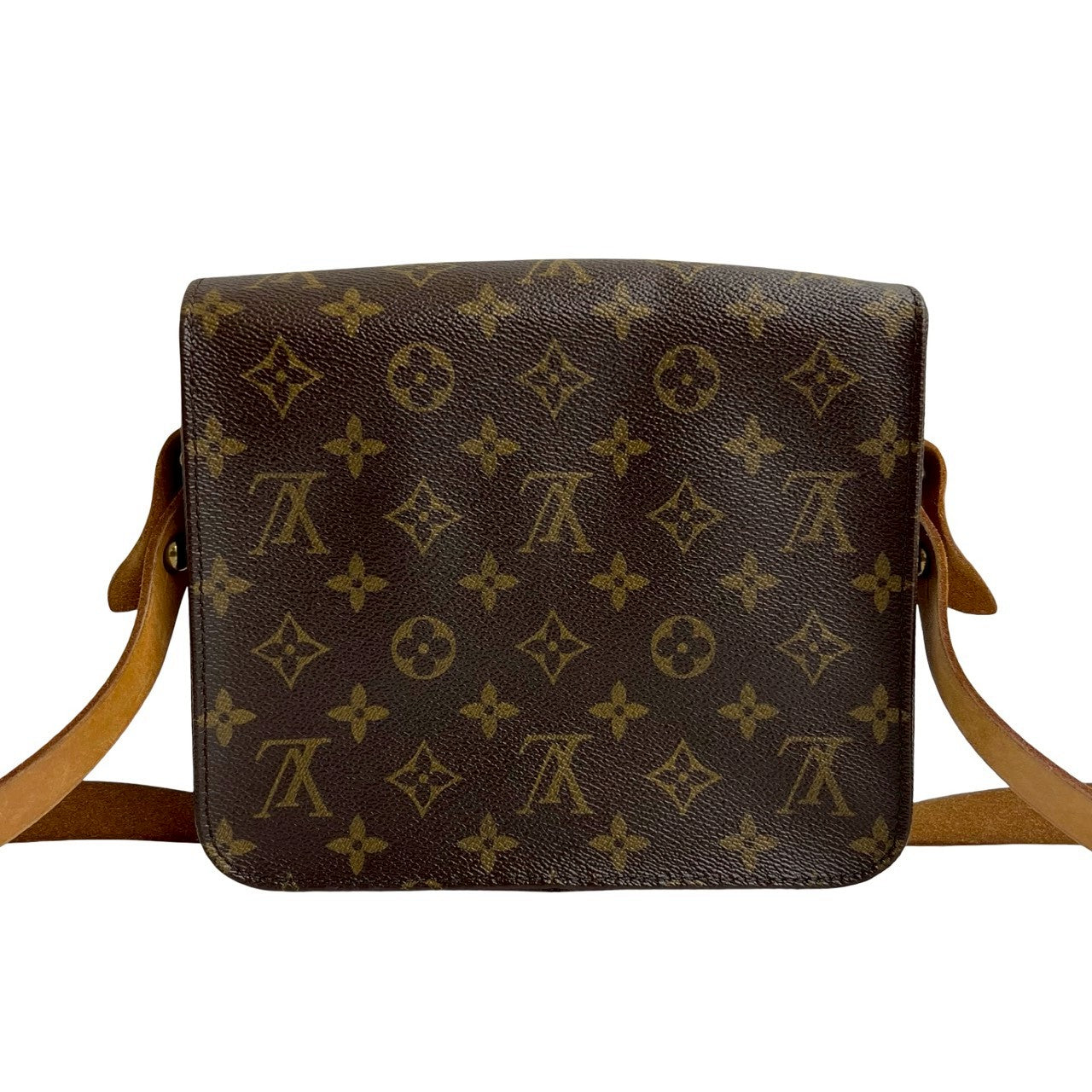 LOUIS VUITTON Shoulder Bag leather Brown Monogram Cartouchiere
