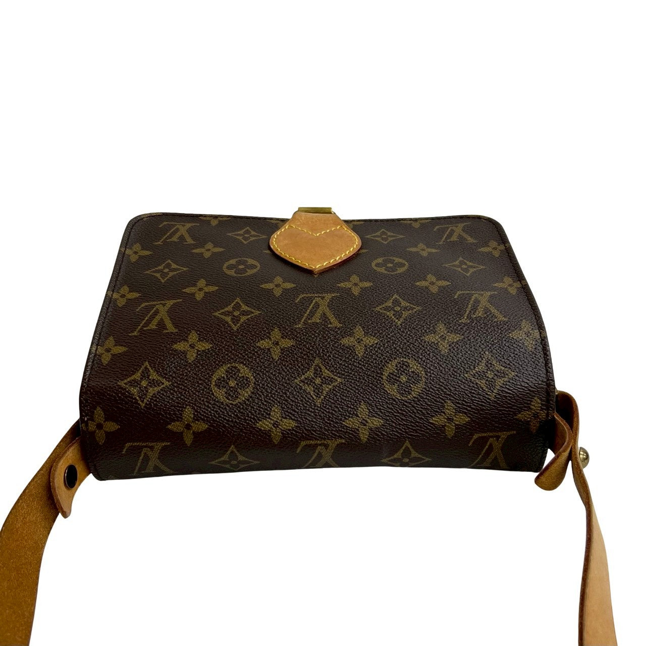 LOUIS VUITTON Shoulder Bag leather Brown Monogram Cartouchiere