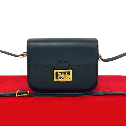 CELINE Shoulder Bag Calfskin Navy