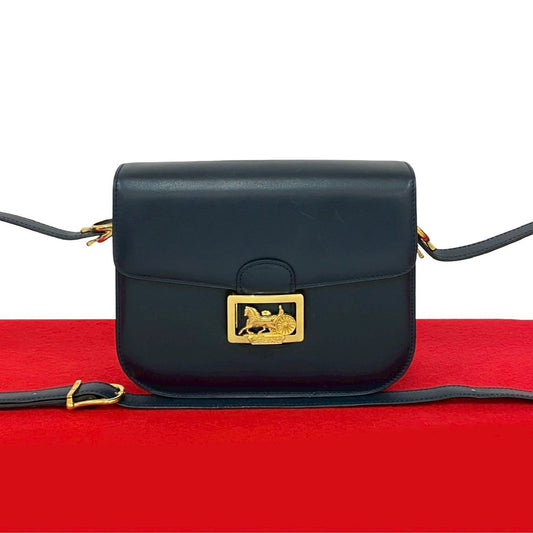 CELINE Shoulder Bag Calfskin Navy