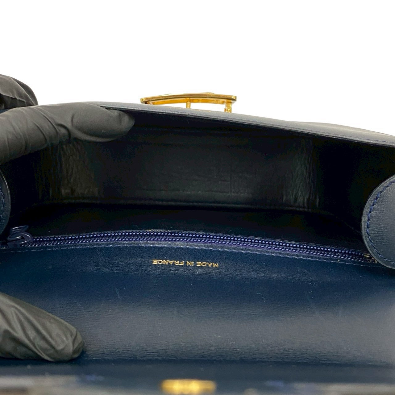 CELINE Shoulder Bag Calfskin Navy