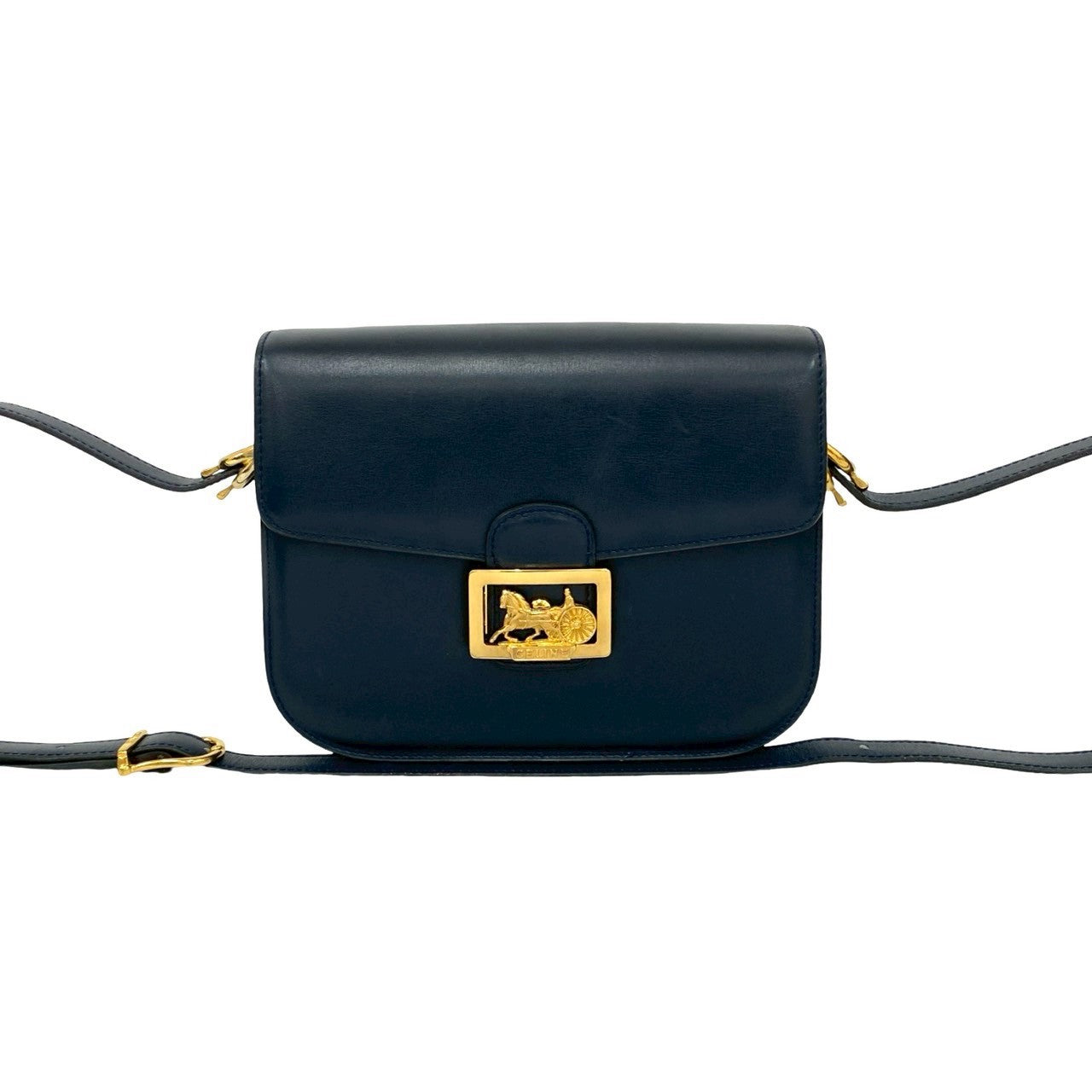 CELINE Shoulder Bag Calfskin Navy