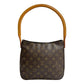 LOUIS VUITTON Shoulder Bag leather Brown Monogram Looping MM
