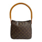 LOUIS VUITTON Shoulder Bag leather Brown Monogram Looping MM
