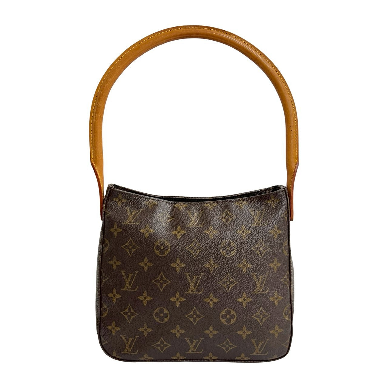LOUIS VUITTON Shoulder Bag leather Brown Monogram Looping MM