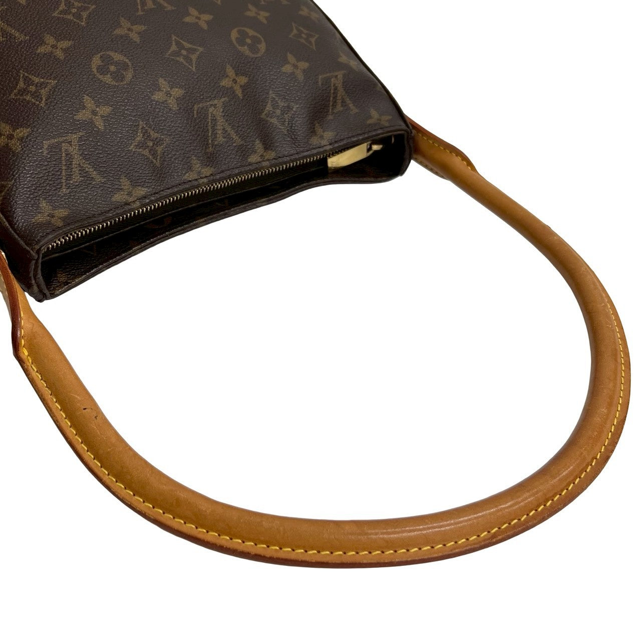 LOUIS VUITTON Shoulder Bag leather Brown Monogram Looping MM