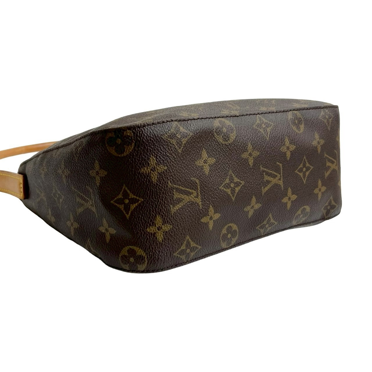 LOUIS VUITTON Shoulder Bag leather Brown Monogram Looping MM