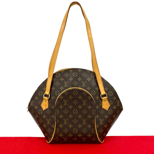 LOUIS VUITTON Shoulder Bag leather Brown Monogram Ellipse Shopping