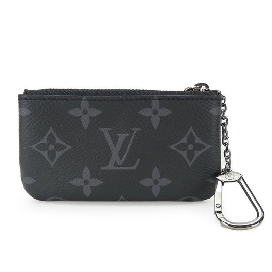 LOUIS VUITTON Coin case M80905 Monogram Eclipse gray Pochette Kle mens Used Authentic