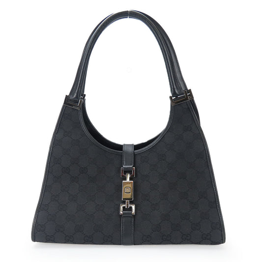 GUCCI Handbag 01719 GG canvas black Women Used Authentic