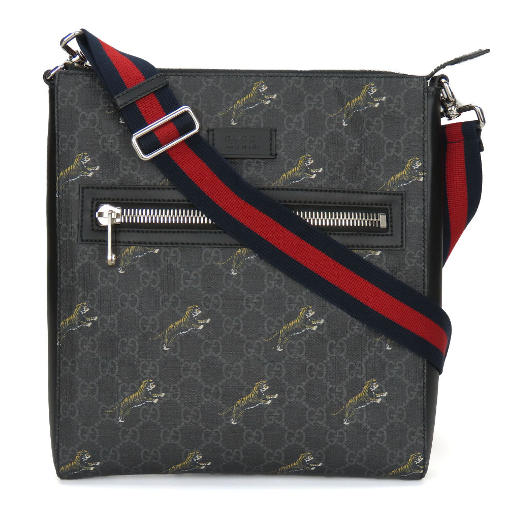 GUCCI Shoulder Bag 474137 GG Supreme Canvas black mens Used Authentic