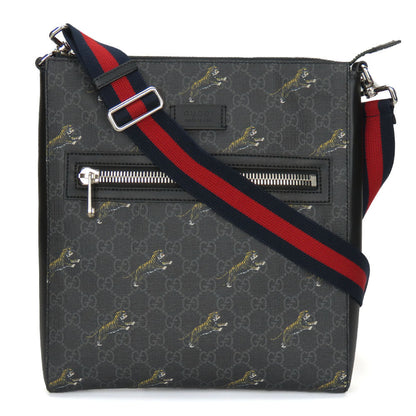 GUCCI Shoulder Bag 474137 GG Supreme Canvas black mens Used Authentic