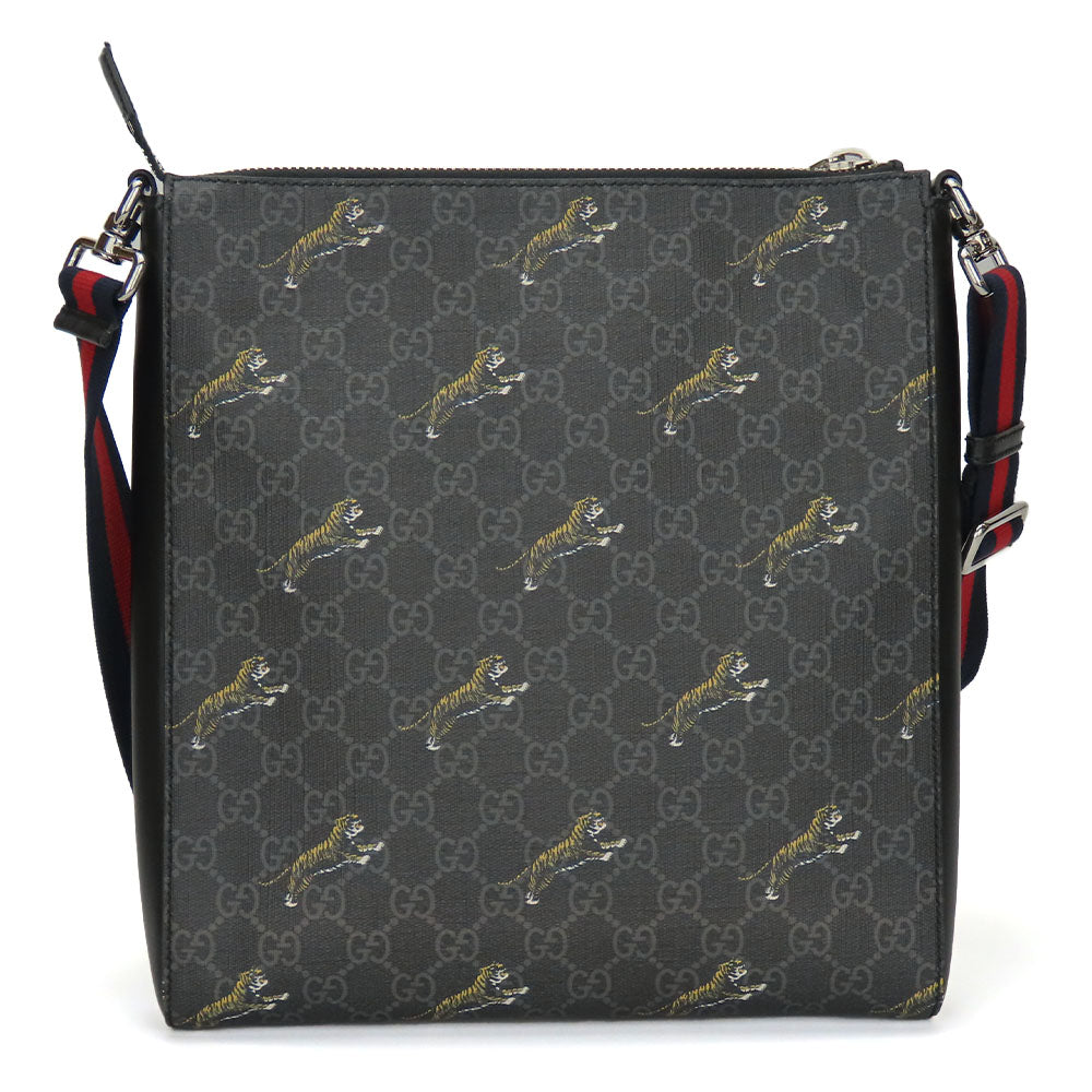 GUCCI Shoulder Bag 474137 GG Supreme Canvas black mens Used Authentic